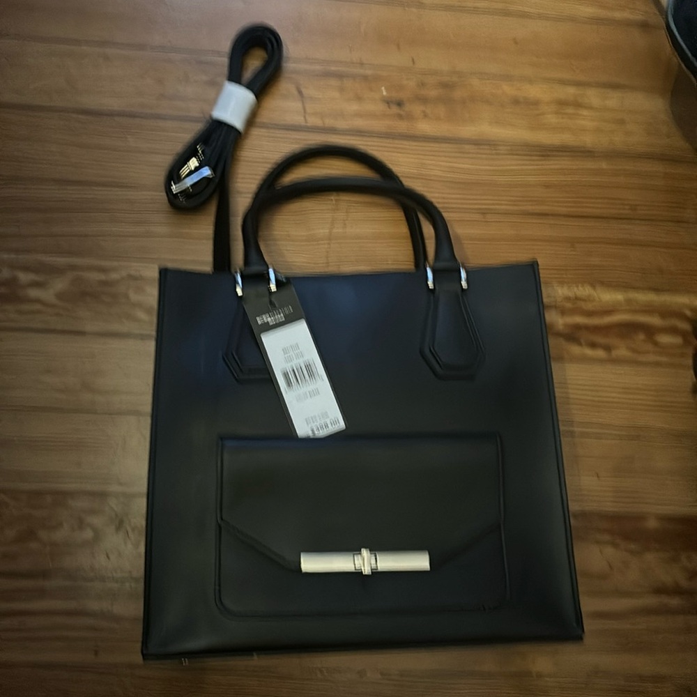 New black leather BCBGMaxazria bag